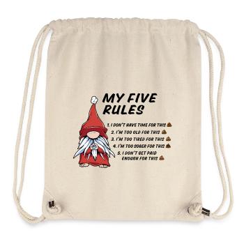 5 rules of a funny gnome - Stanley/Stella Recycled Gym Bag - natural - Front