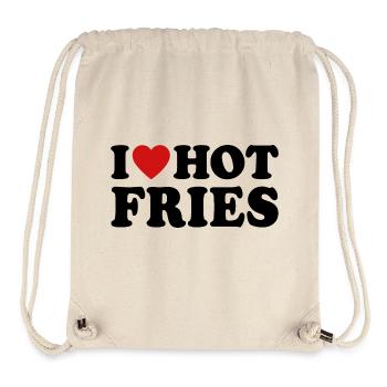 J’adore les frites chaudes frites - Sac à cordon recyclé Stanley/Stella - blanc naturel - Devant