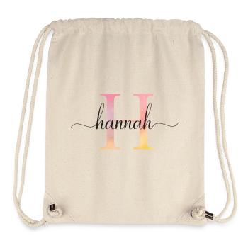H | Monogramm | Name | Hannah |Watercolor - Stanley/Stella recycelter Gym Bag - Naturweiß - Vorne