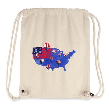 Amerika Heißluftballon Flagge - Stanley/Stella recycelter Gym Bag - Naturweiß - Vorne