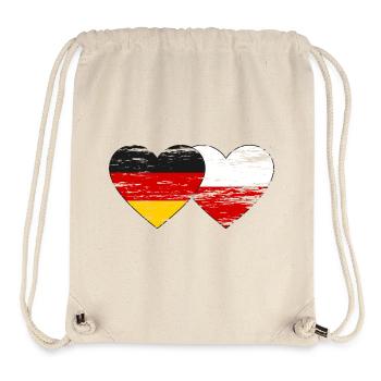 Germany Poland Flag Heart used - Stanley/Stella Recycled Gym Bag - natural - Front