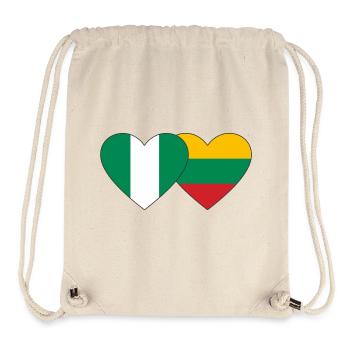 Nigeria Litauen Flagge Herz - Stanley/Stella recycelter Gym Bag - Naturweiß - Vorne