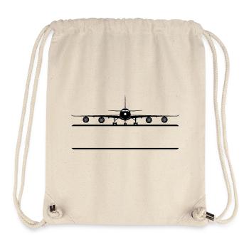 Étiquette nominative de l’avion - Sac à cordon recyclé Stanley/Stella - blanc naturel - Devant