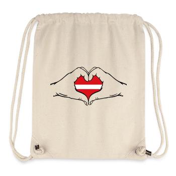 Latvia Flag Heart Shape - Stanley/Stella Recycled Gym Bag - natural - Front