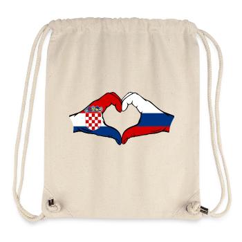 Croatia Russia heart shape with hands - Stanley/Stella Recycled Gym Bag - natural - Front