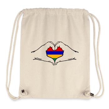 Mauritius Flag Hands Heart Shape - Stanley/Stella Recycled Gym Bag - natural - Front