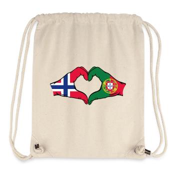 Norway Portugal Flag Hands Heart Shape - Stanley/Stella Recycled Gym Bag - natural - Front