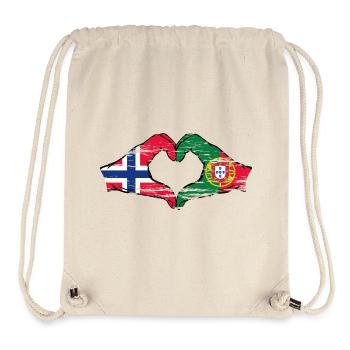 Norway Portugal Flag Hands Heart Shape Used - Stanley/Stella Recycled Gym Bag - natural - Front