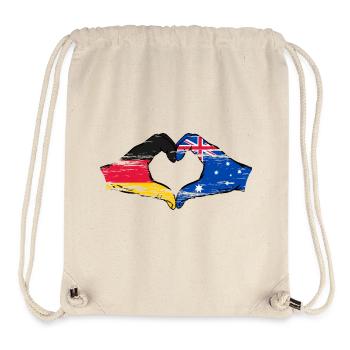 Germany Australia Flag Heart Shape Used - Stanley/Stella Recycled Gym Bag - natural - Front