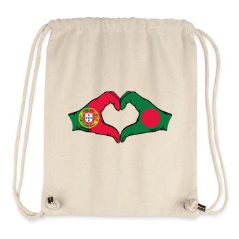 Portugal Bangladesh flag heart shape - Stanley/Stella Recycled Gym Bag - natural - Front