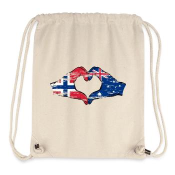 Norway Australia Flag Heart Shape Used - Stanley/Stella Recycled Gym Bag - natural - Front