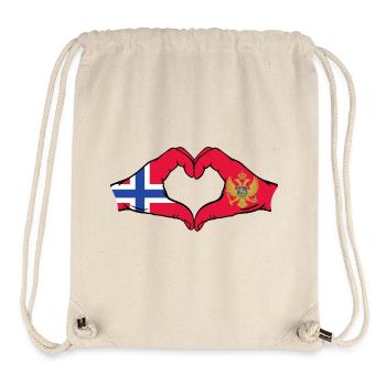 Norway Montenegro Flag Hands Heart Shape - Stanley/Stella Recycled Gym Bag - natural - Front
