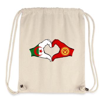 Algerien Kirgisistan Hände Herzform - Stanley/Stella recycelter Gym Bag - Naturweiß - Vorne