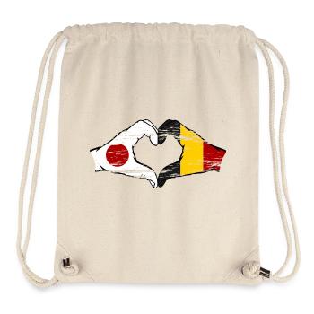 Japan Belgium hands heart shape used - Stanley/Stella Recycled Gym Bag - natural - Front