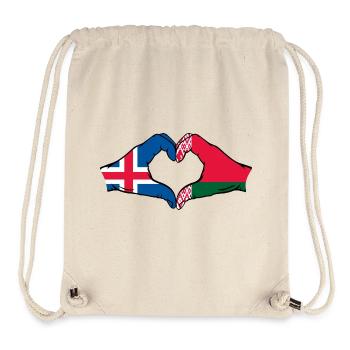 Island Belarus Flagge Hände Herzform - Stanley/Stella recycelter Gym Bag - Naturweiß - Vorne