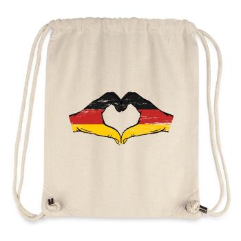 Germany Flag Hands Heart Shape Used - Stanley/Stella Recycled Gym Bag - natural - Front