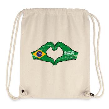 Brazil Saudi Arabia Flag Hands Heart Shape Used - Stanley/Stella Recycled Gym Bag - natural - Front
