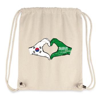South Korea Saudi Arabia Flag Hands Heart Shape Used - Stanley/Stella Recycled Gym Bag - natural - Front