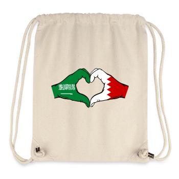 Saudi Arabia Bahrain Flag Hands Heart Shape - Stanley/Stella Recycled Gym Bag - natural - Front