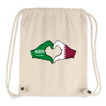 Saudi Arabia Qatar Flag Hands Heart Shape - Stanley/Stella Recycled Gym Bag - natural - Front