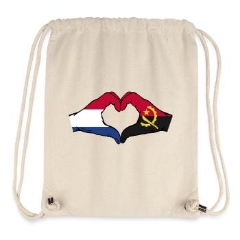 Holland Angola Flagge Hände Herzform - Stanley/Stella recycelter Gym Bag - Naturweiß - Vorne