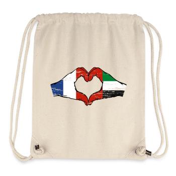 France United Arab Emirates Heart - Stanley/Stella Recycled Gym Bag - natural - Front