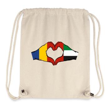 Romania United Arab Emirates Heart - Stanley/Stella Recycled Gym Bag - natural - Front