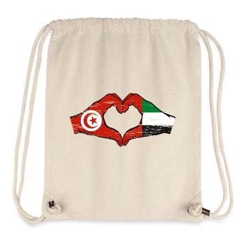 Tunisia United Arab Emirates Heart - Stanley/Stella Recycled Gym Bag - natural - Front