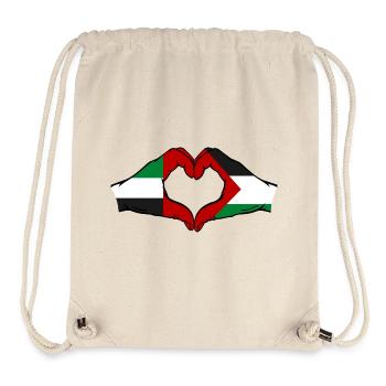 United Arab Emirates Palestine Heart - Stanley/Stella Recycled Gym Bag - natural - Front