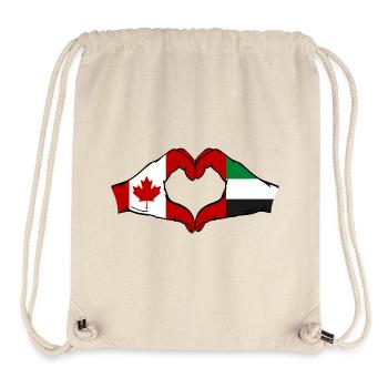 Canada United Arab Emirates Heart - Stanley/Stella Recycled Gym Bag - natural - Front