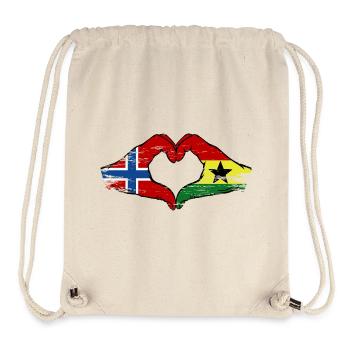 Norway Ghana flag hands heart shape used - Stanley/Stella Recycled Gym Bag - natural - Front
