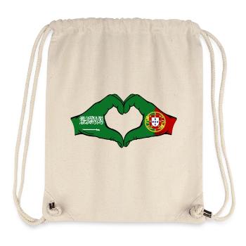 Saudi Arabia Portugal Flag Hands Heart Shape - Stanley/Stella Recycled Gym Bag - natural - Front