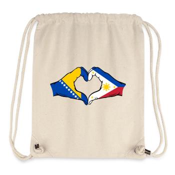 Bosnien Philippinen Flagge Hände Herzform - Stanley/Stella recycelter Gym Bag - Naturweiß - Vorne