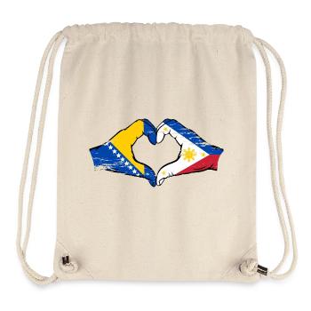 Bosnien Philippinen Flagge Hände Herzform used - Stanley/Stella recycelter Gym Bag - Naturweiß - Vorne