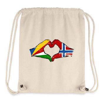 Seychelles Norway flag hands heart shape used - Stanley/Stella Recycled Gym Bag - natural - Front