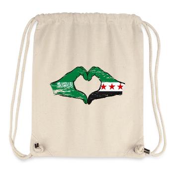Saudi Arabia Syria Flag Hands Heart Shape Used - Stanley/Stella Recycled Gym Bag - natural - Front
