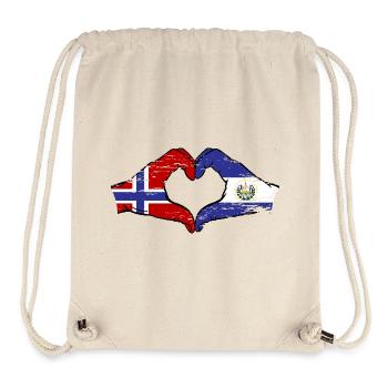 Norway El Salvador flag hands heart shape used - Stanley/Stella Recycled Gym Bag - natural - Front