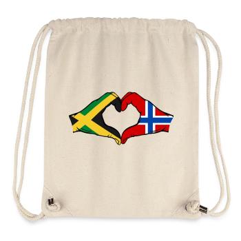 Jamaica Norway Hands Heart Shape - Stanley/Stella Recycled Gym Bag - natural - Front