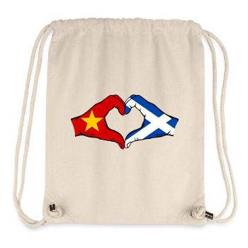 Vietnam Schottland Flagge Hände Herzform - Stanley/Stella recycelter Gym Bag - Naturweiß - Vorne