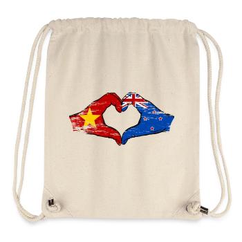 Vietnam Neuseeland Flagge Hände Herzform used - Stanley/Stella recycelter Gym Bag - Naturweiß - Vorne