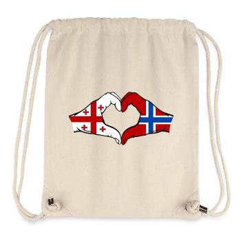 Georgia Norway Flag Hands Heart Shape - Stanley/Stella Recycled Gym Bag - natural - Front