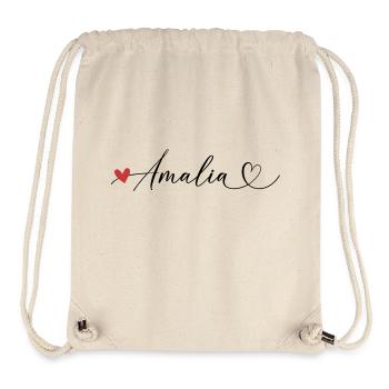 Amalia Last name First name Calligraphy heart - Stanley/Stella Recycled Gym Bag - natural - Front