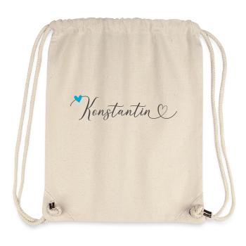 Konstantin Surname First name Calligraphy heart - Stanley/Stella Recycled Gym Bag - natural - Front