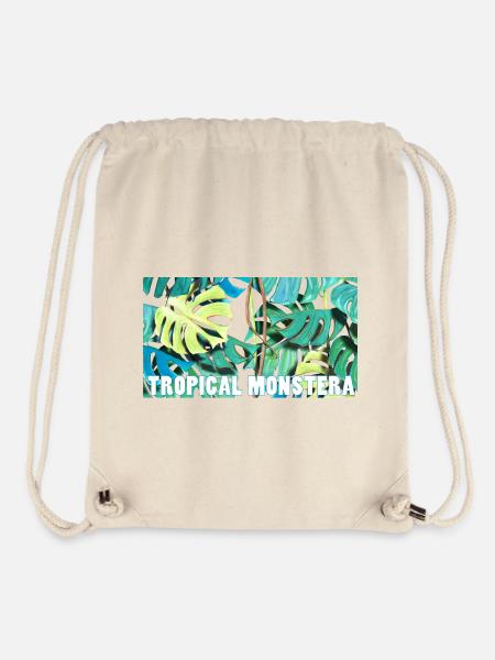 Tropical monstera - Stanley/Stella Recycled Gym Bag - natural
