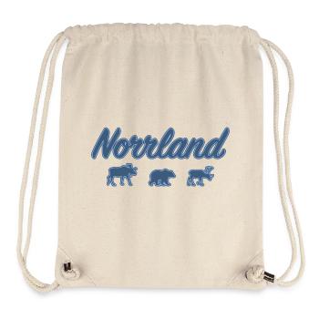 Norrland Lettering Silhouette Sweden Blue - Stanley/Stella Recycled Gym Bag - natural - Front