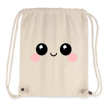Kawaii Eyes, Happy Face Manga, Japanese Drawing - Stanley/Stella Recycled Gym Bag - natural - Front