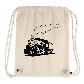 dampflok chemin de fer locomotive roman - Sac à cordon recyclé Stanley/Stella - blanc naturel - Devant