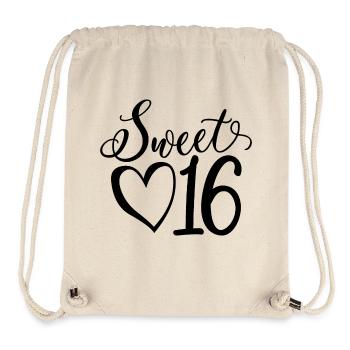 Sweet Sixteen Mignon cadeau de 16 ans - Sac à cordon recyclé Stanley/Stella - blanc naturel - Devant
