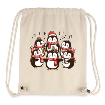 Festliche Pinguin-Sternsinger, die Weihnachtslieder singen - Stanley/Stella recycelter Gym Bag - Naturweiß - Vorne