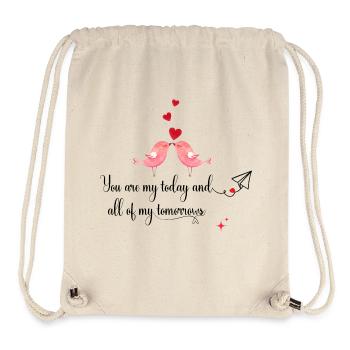 Lovebirds Embrace - 'Today & Tomorrows' Romantic - Stanley/Stella Recycled Gym Bag - natural - Front
